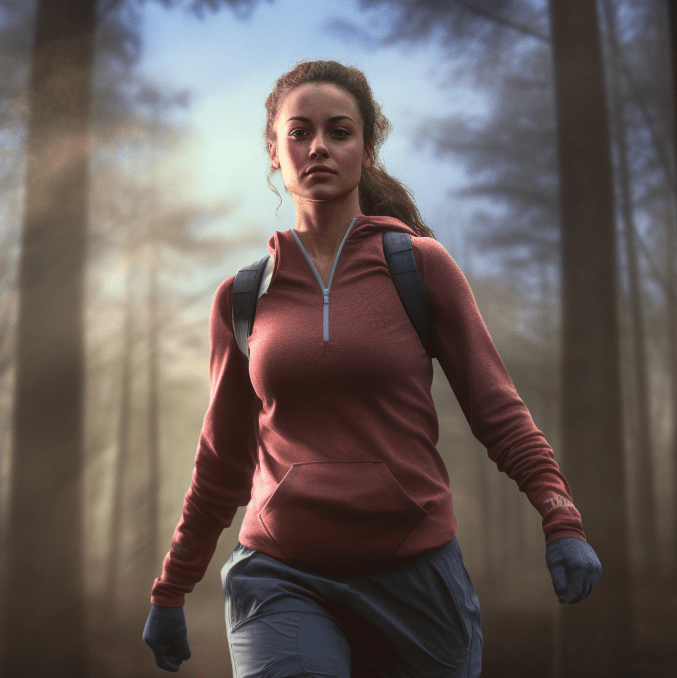 Imagen creada por IA. Una mujer haciendo deporte